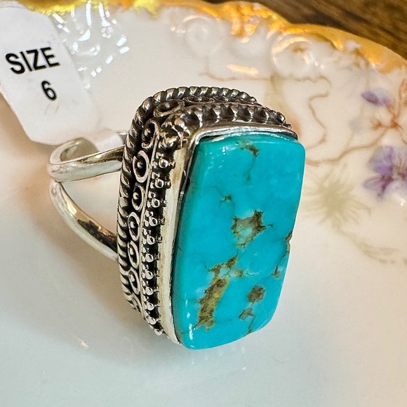 Turquoise Sterling Silver Ring (6) - Picture 2 of 6